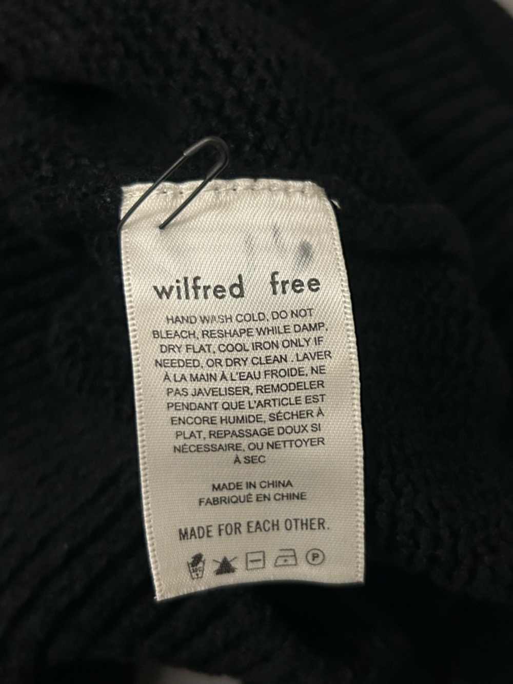 Aritzia Wilfred Corteta Chenille Black Mock Neck Sweater Medium - Picture 6 of 7